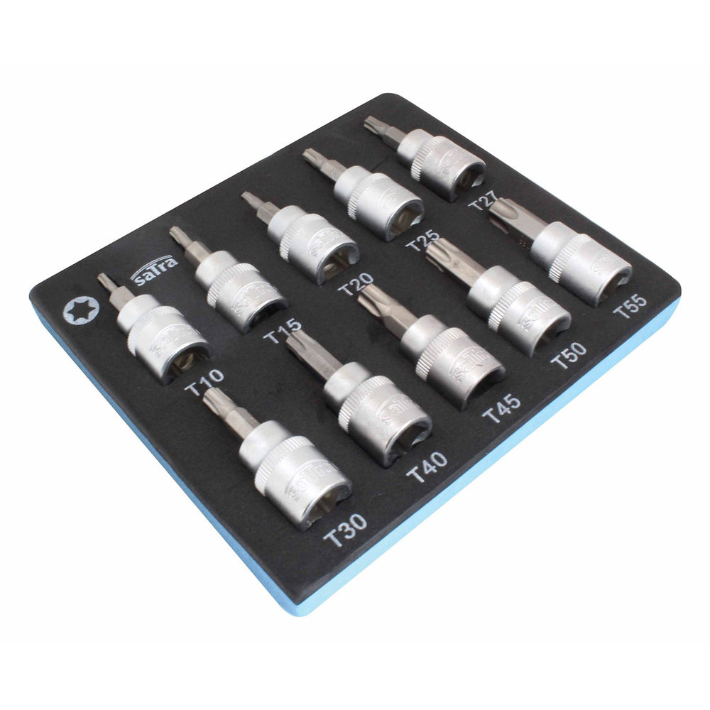 Penová výplň - vložka so súpravou Torx nástrčných kľúčov, 3/8'' T10 - T55 dĺžka 50mm