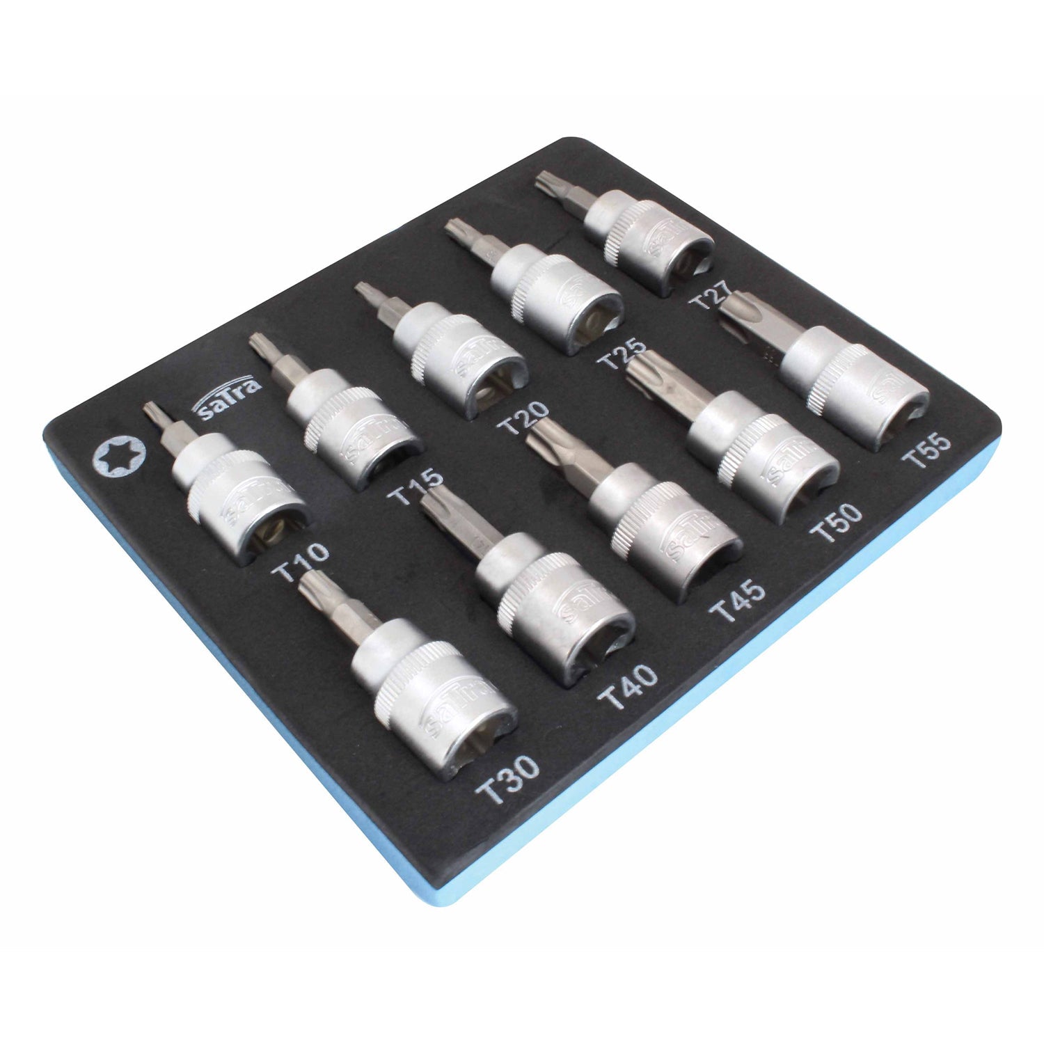 Penová výplň - vložka so súpravou Torx nástrčných kľúčov, 3/8'' T10 - T55 dĺžka 50mm