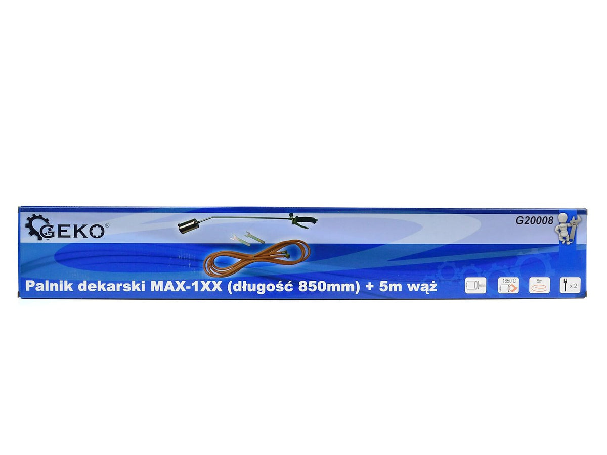 Plynový horák na ohrev a opaľovanie, 85cm, s hadicou 5m, Geko