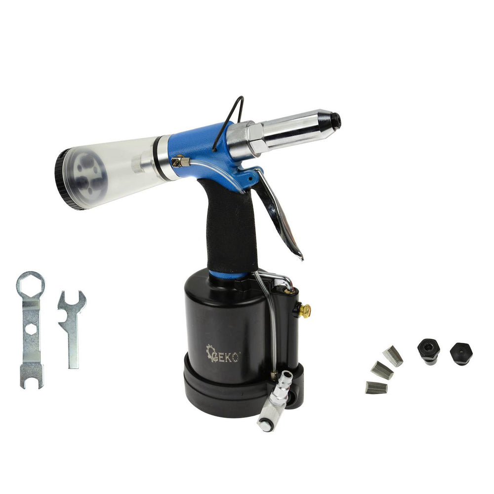 Pneumatická nitovačka 2,4 - 6,4mm, s automatickým odsávaním, Geko