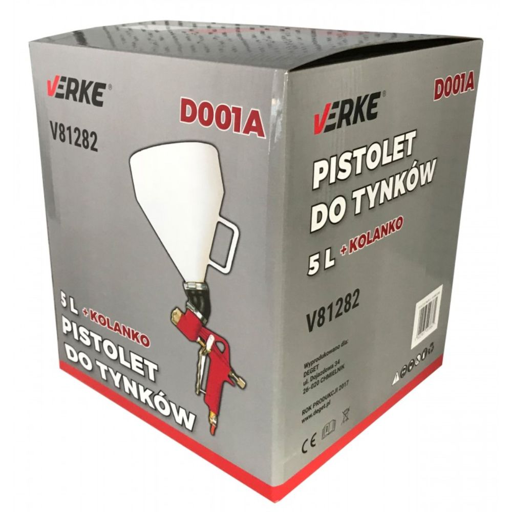 Pneumatická striekacia pištoľ na farbu a omietky, trysky 4, 6, 8 mm, 5l