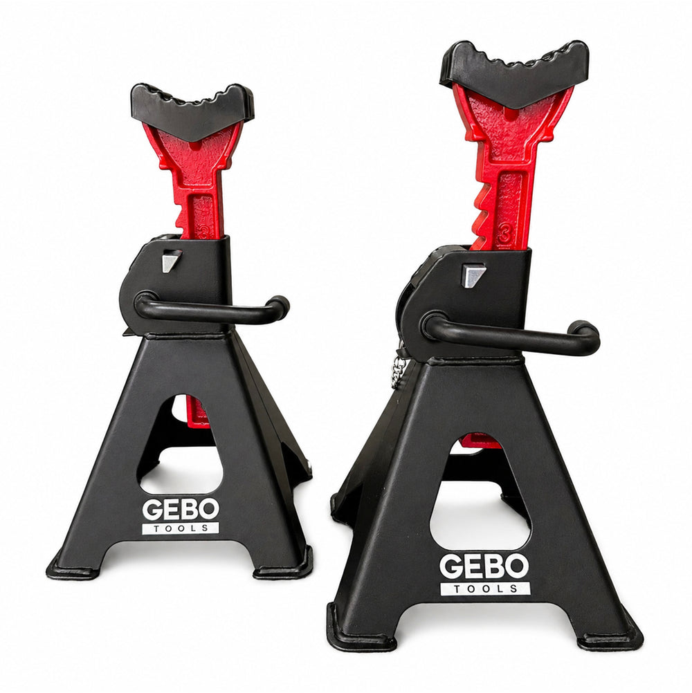 Podpery 2ks, 3t, 29,5 - 43cm, s dvojitým zabezpečením a gumovou podložkou, Gebo Tools