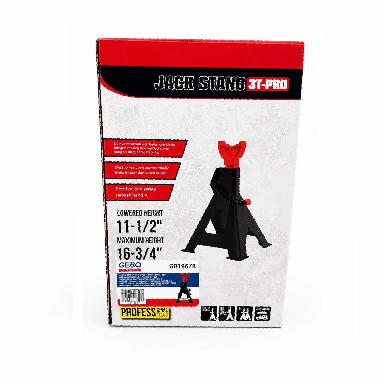 Podpery 2ks, 3t, s poistkou Gebo Tools