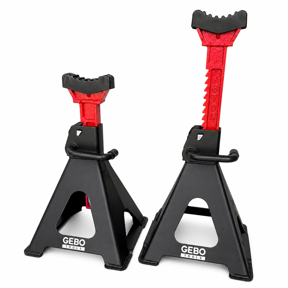 Podpery 2ks, 6t, 39 - 60cm, s dvojitým zabezpečením a gumovou podložkou, Gebo Tools
