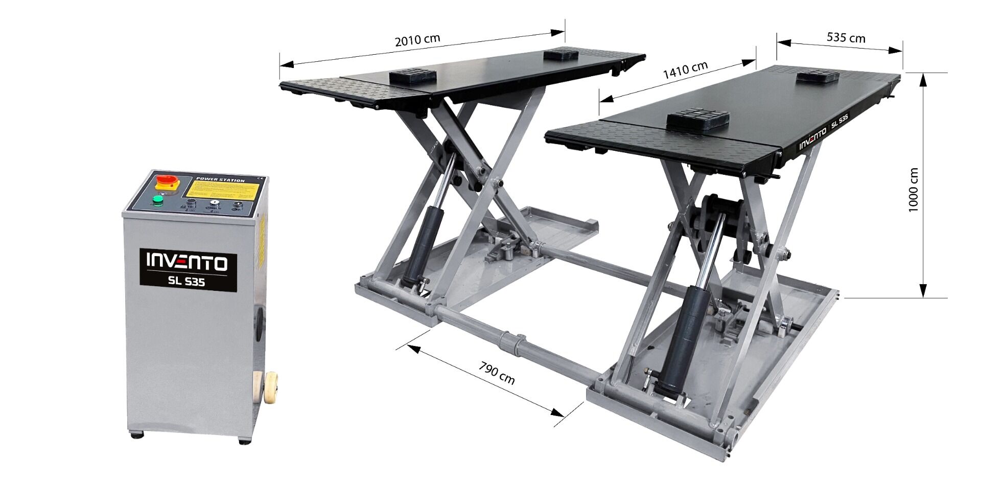 Pojazdný nožnicový zdvihák do pneuservisu 3,5t, 220V, Invento