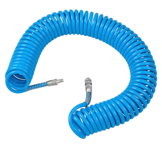 Špirálová vzduchová hadica s rýchlospojkami, 15m, priemer 8 x 12mm