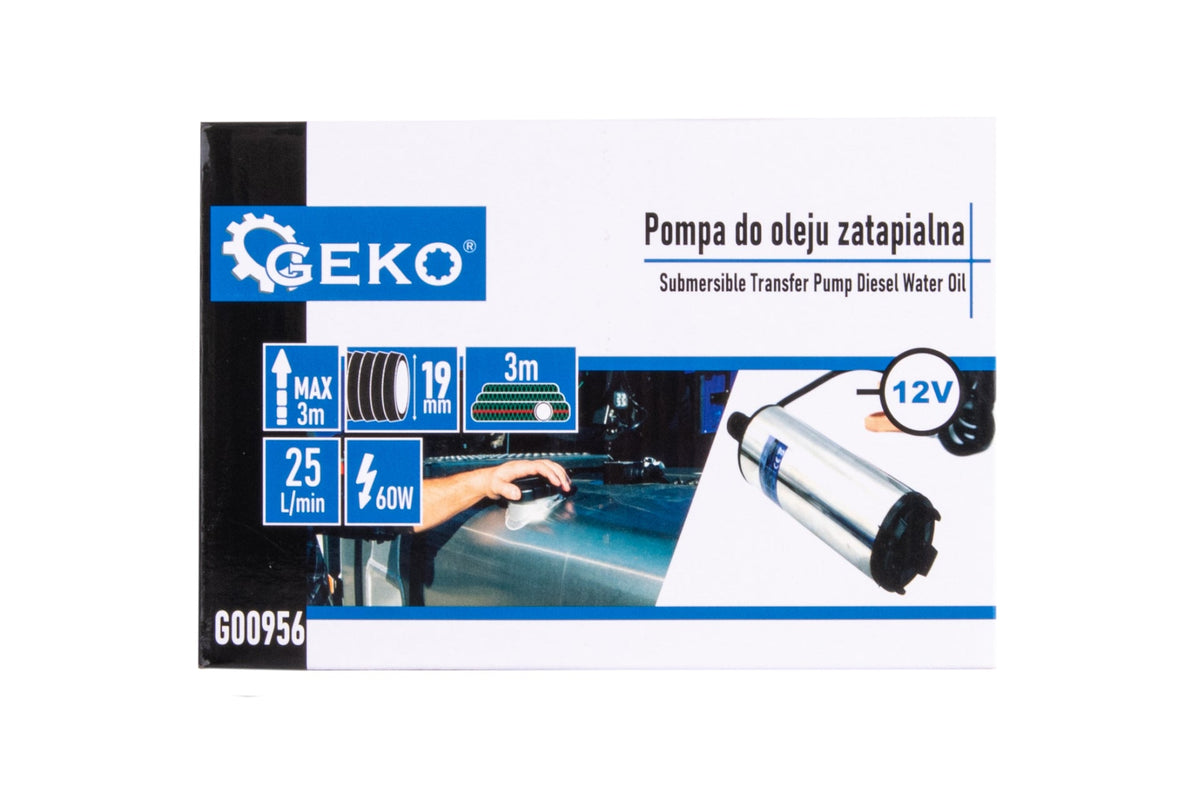 Ponorné čerpadlo na naftu a iné kvapaliny 60W, 12V, 25l/min, s hadicou 3m