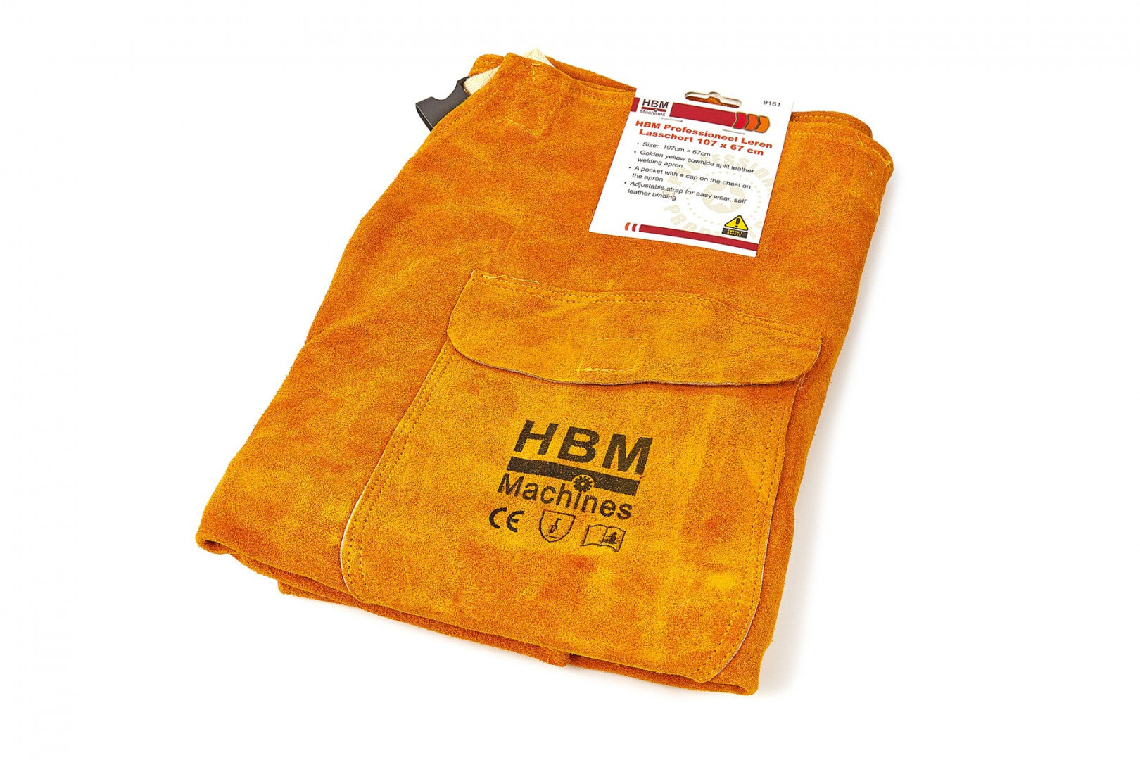Pracovná ochranná zváračská zástera, kožená, premium, HBM Machines Holandsko