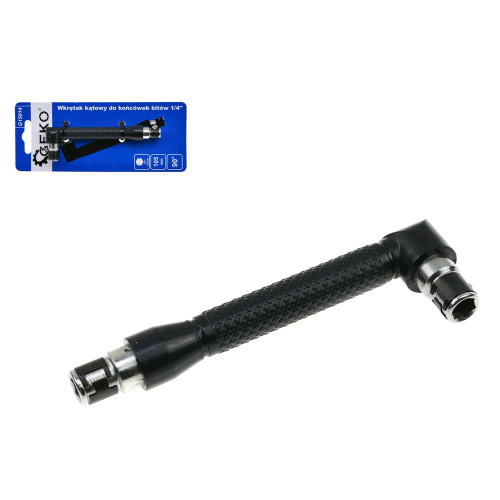 Predĺženie - uhlový adaptér na bity 1/4'', 105mm, 90°, Geko