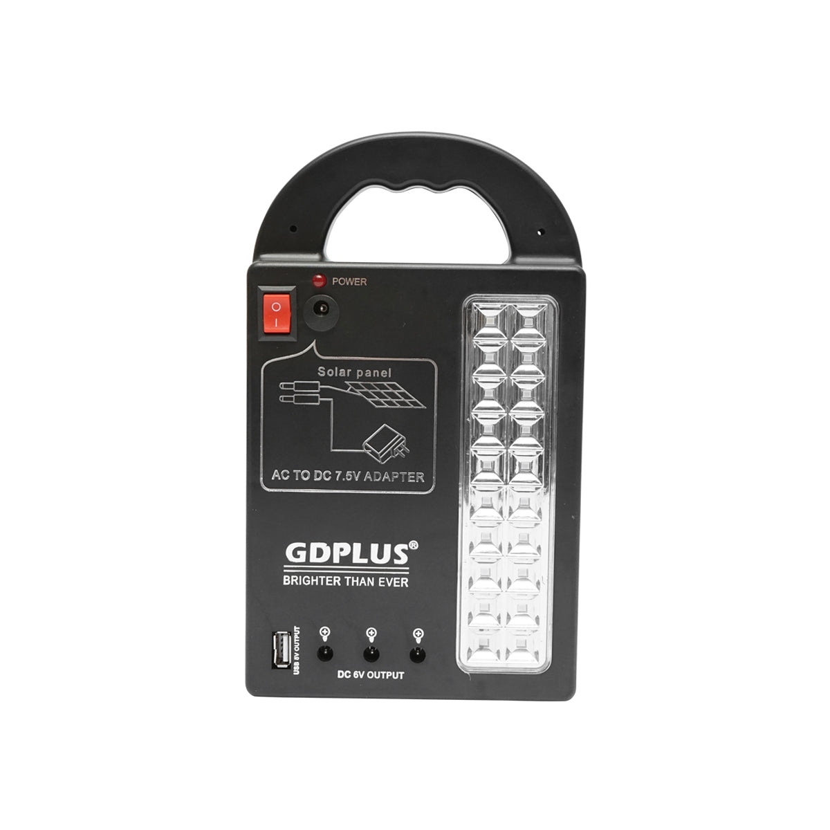 Prenosná sada LED osvetlenia, 3 žiarovky, reflektor, solárny panel a batéria 6V, 3Ah, vhodné na rybolov kempovanie GD-17