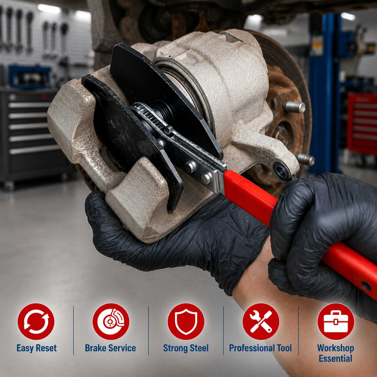 Kľúč - oddeľovač s račňou na zatlačenie brzdových piestov, Gebo Tools
