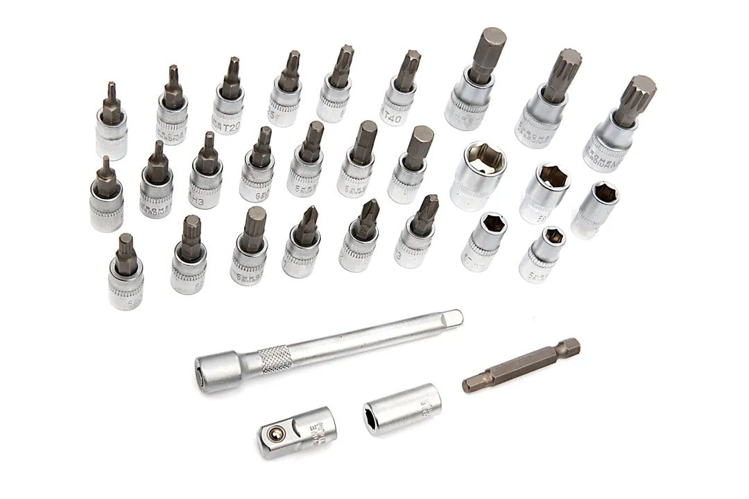 Presný momentový kľúč s príslušenstvom, 1/4'', 2 - 20Nm, 32ks HBM