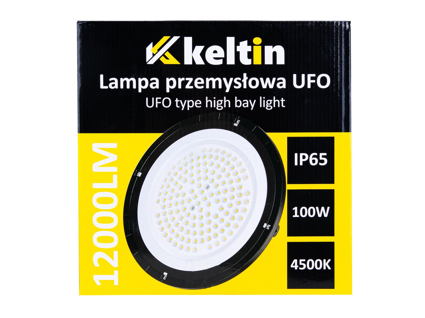 Priemyselná LED lampa Highbay 100W, 12000lm, 4500K, IP65, Keltin