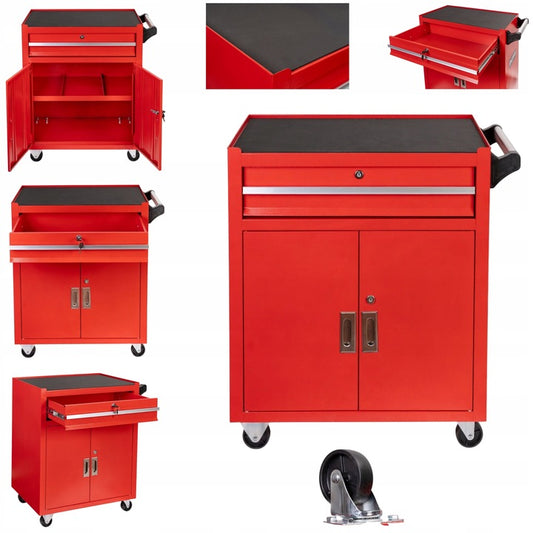 Dielenský vozík - skrinka na náradie červená premium, 73 × 63 × 40cm Invento