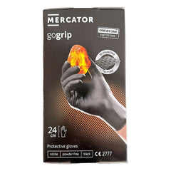 Prémiové nitrilové rukavice Mercator Gogrip One by One čierne, veľkosť XL, 100ks