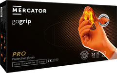 Prémiové nitrilové rukavice Mercator Gogrip oranžové pre mechanikov, veľkosť L, 50ks
