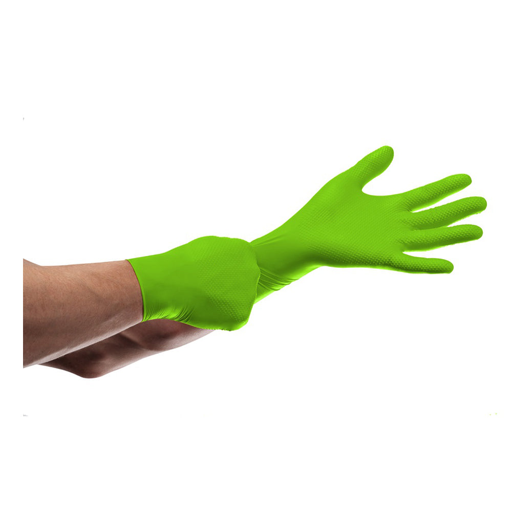Prémiové nitrilové rukavice Mercator Gogrip Pro zelené, 3D, veľkosť L, 50ks