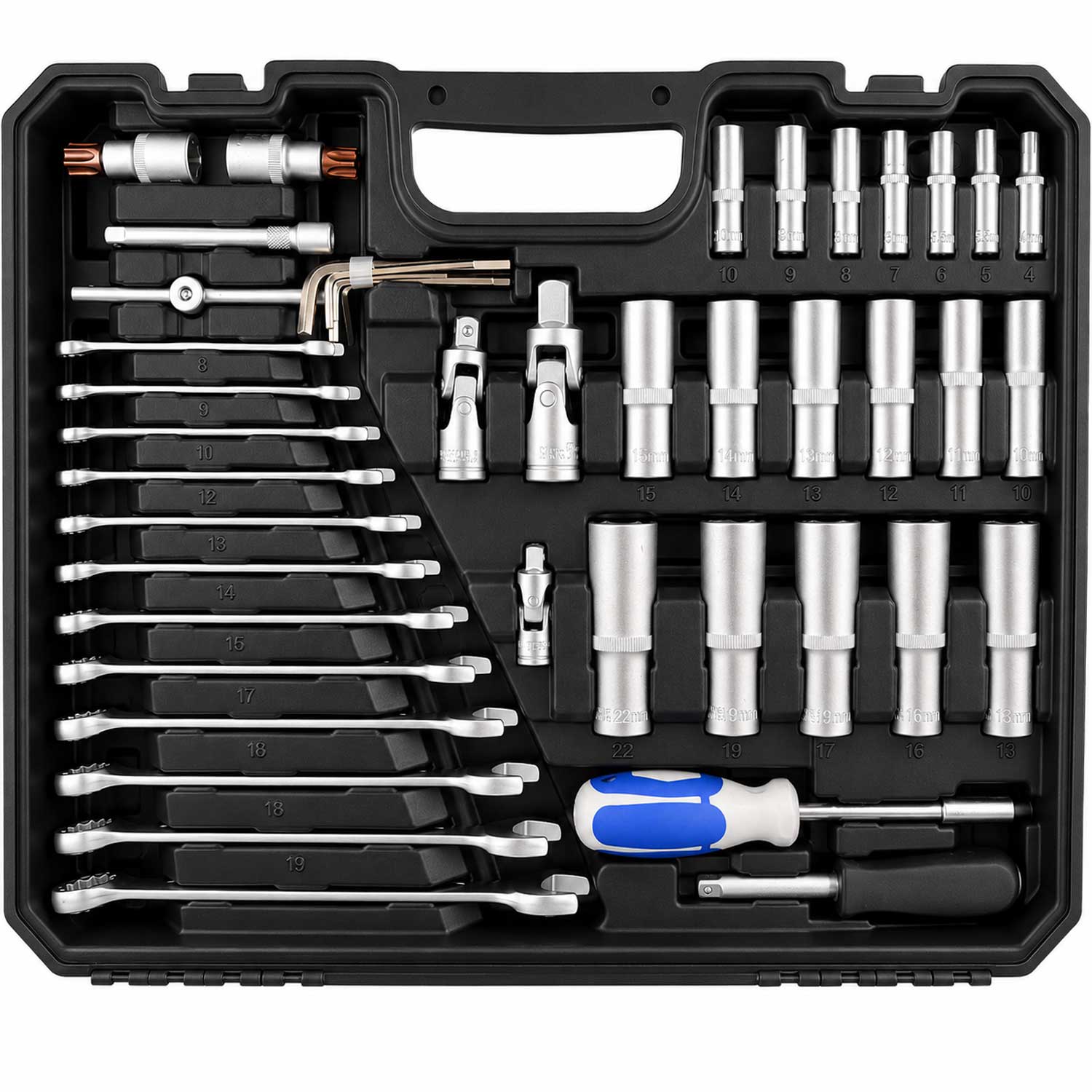 Profesionálna Gola sada náradia s nástrčnými hlavicami a račňami 1/2'' 3/8'' 1/4'', 216ks Gebo Tools