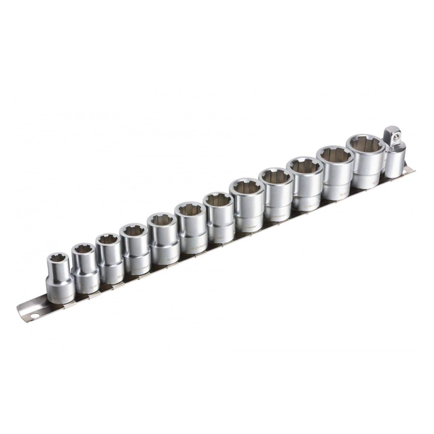 Sada nástrčných hlavíc - kľúčov na poškodené skrutky 3/8'', 8 - 19mm, CrV, Quatros