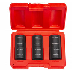 Sada rázových nástrčných hlavíc - kľúčov, 16,5mm - 21,5mm, Quatros