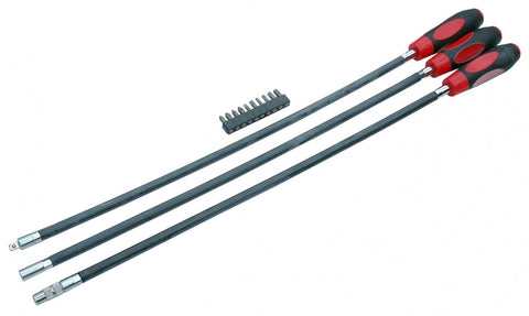 Sada dlhých flexibilných skrutkovačov