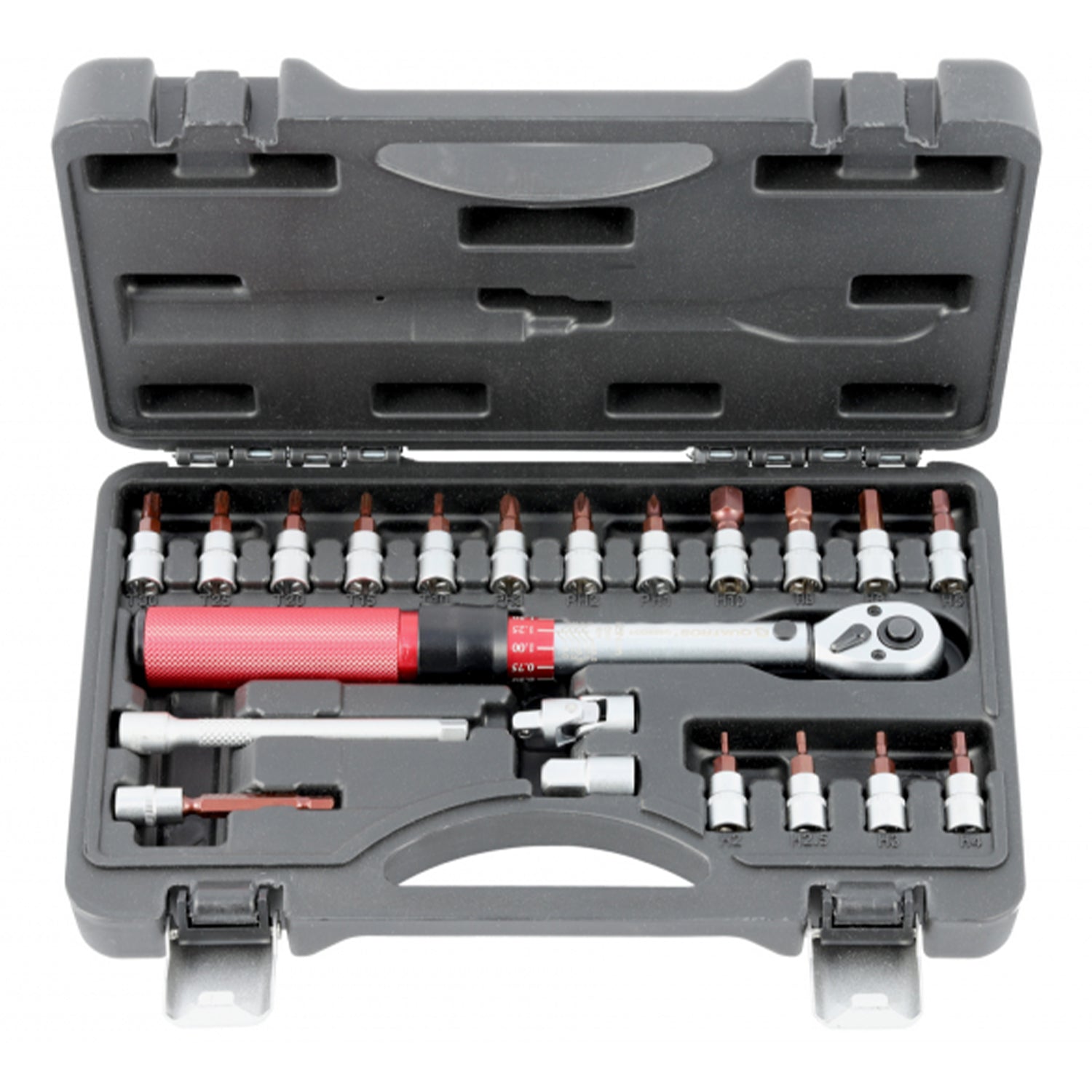 Sada momentového kľúča 1/4 5-25 nm s nadstavcom a bitmi 21 kusov