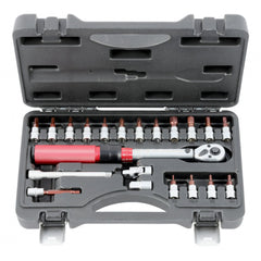 Sada momentového kľúča 1/4'' 5 - 25Nm s nadstavcom a bitmi 21ks