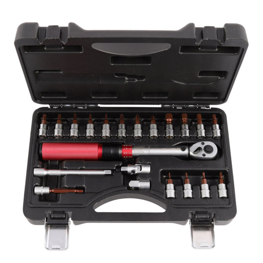 Momentový kľúč 1/4'' so sadou hlavíc 21ks, 2 - 15Nm
