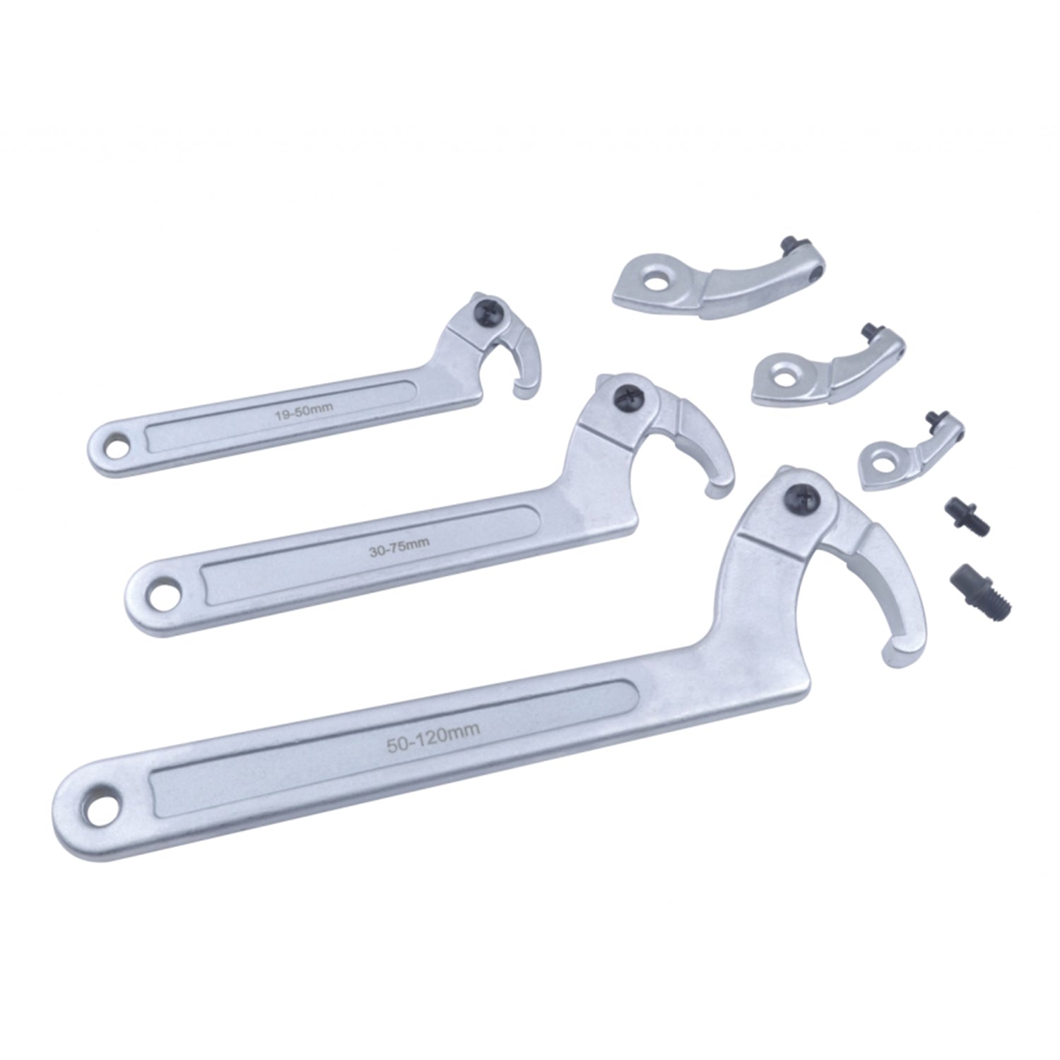 Sada nastaviteľných kľúčov s čeľusťami 35-120 mm