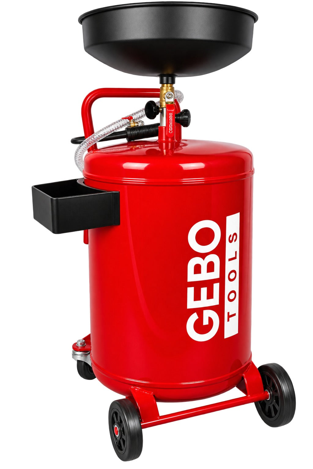 Pneumatická vypúšťačka oleja 75l, Gebo Tools, zberná nádoba 10l, pracovný tlak 6-8 bar, s teleskopickým ramenom