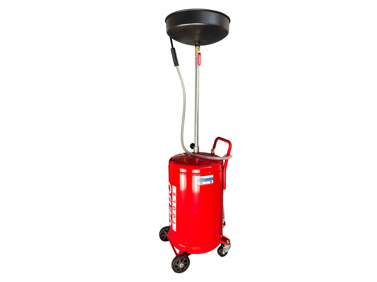 Pneumatická vypúšťačka oleja 75l, Gebo Tools, zberná nádoba 10l, pracovný tlak 6-8 bar, s teleskopickým ramenom