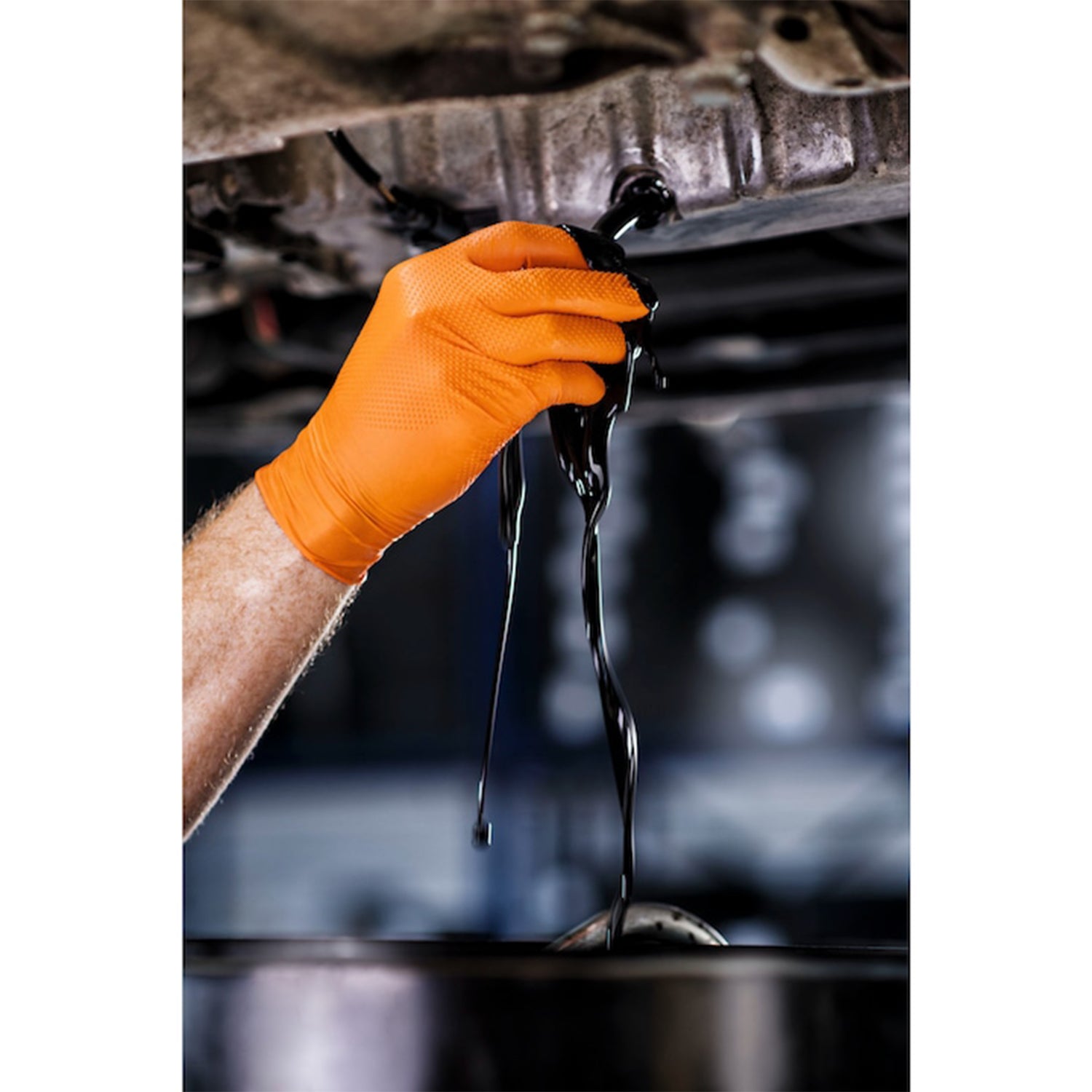 Prémiové nitrilové rukavice Mercator GoGrip One by One, oranžové, veľkosť M, balenie 100ks