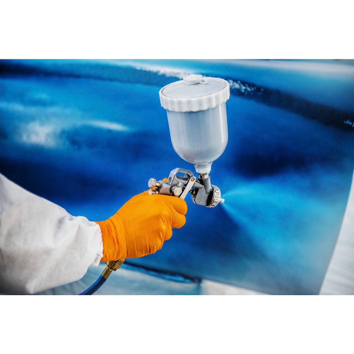 Prémiové nitrilové rukavice Mercator GoGrip One by One, oranžové, veľkosť M, balenie 100ks