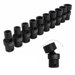 Rázový kardanový kĺb - nadstavec, 3/8'', sada 10ks, 10 - 19mm