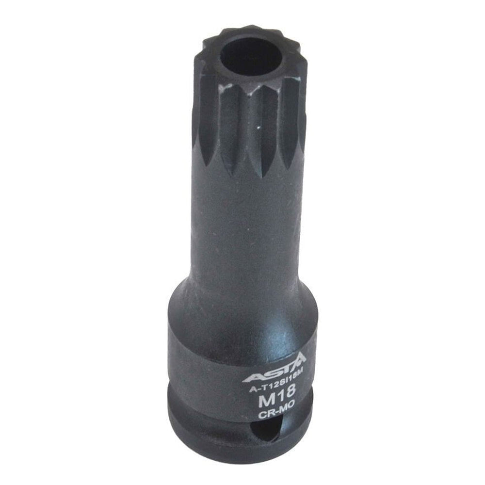 Rázová nástrčná hlavica s bitom - kľúč s otvorom, Spline XZN, M18, 1/2''