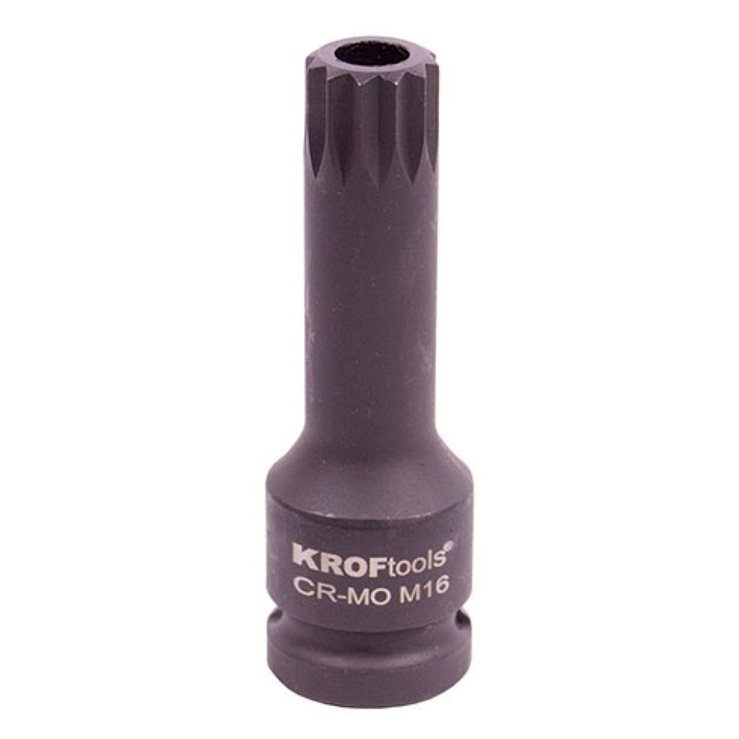 Rázová nástrčná hlavica s bitom - kľúč Spline s otvorom, M16, 1/2'' Kroftools