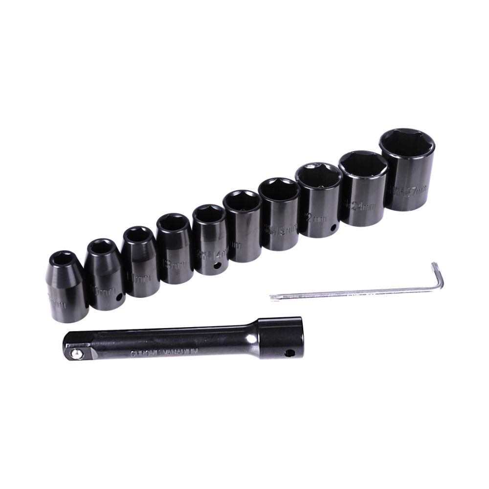 Rázový uťahovák 1/2'', 610Nm so sadou hlavíc 1/2'', 9 - 27mm, 15ks, Zionair Holandsko