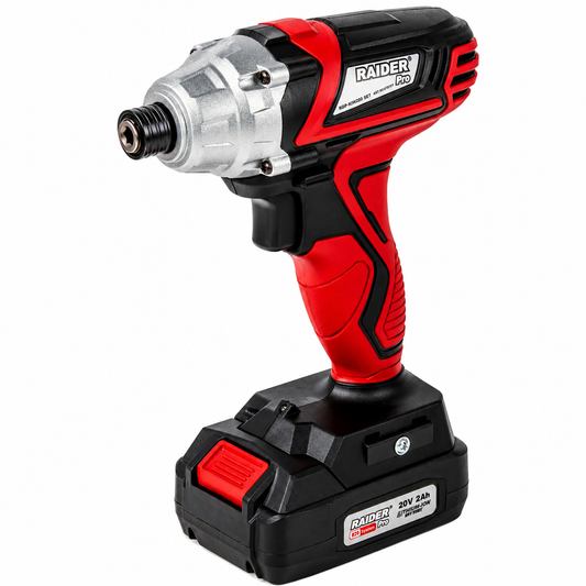 Rázový uťahovák 1/4'' Hex 140Nm 20V 2Ah s akumulátorom Raider
