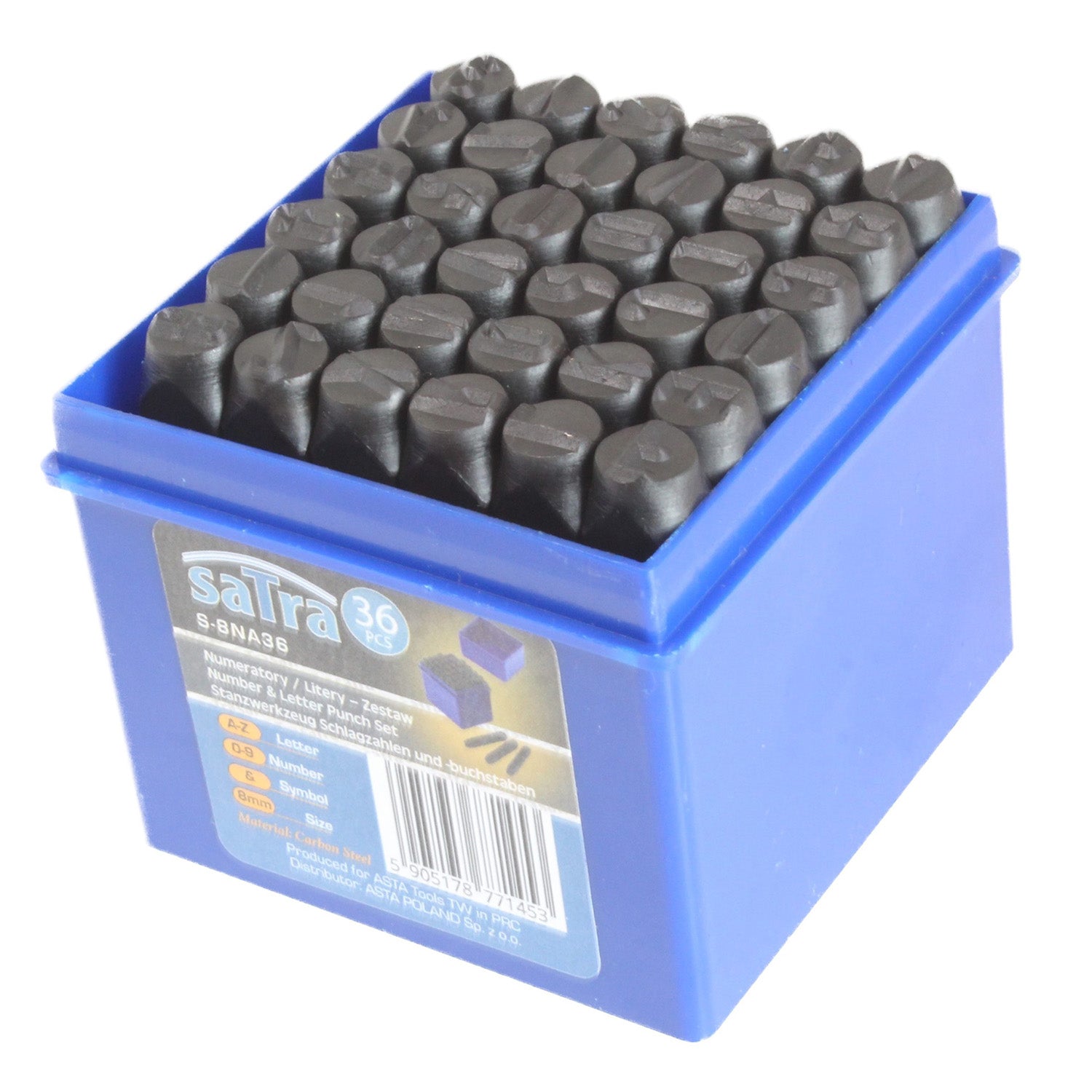 Sada razidiel písmen a číslic 8 mm 36 kusov