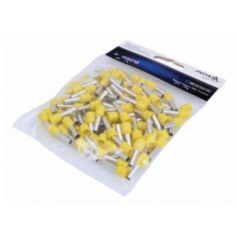 Sada káblových dutiniek s pvc izoláciou žltá 100 kusov