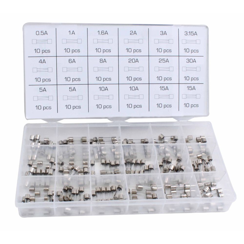 Sada automobilových poistiek 5 x 20 mm, 180ks