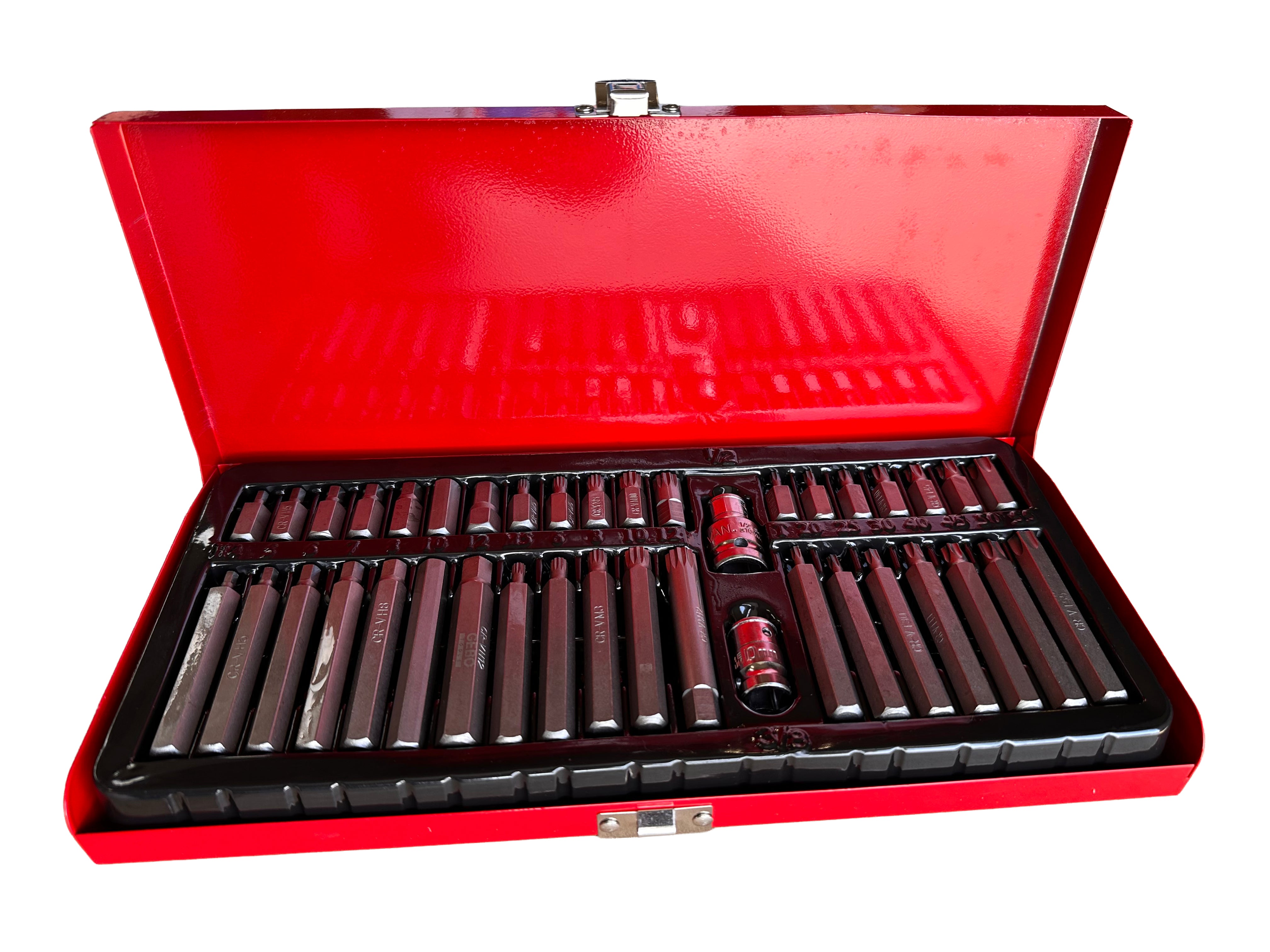 Sada bitov Imbus, Torx, XZN, Hex, Spline, 40ks, v kovovom kufríku, Gebo Tools