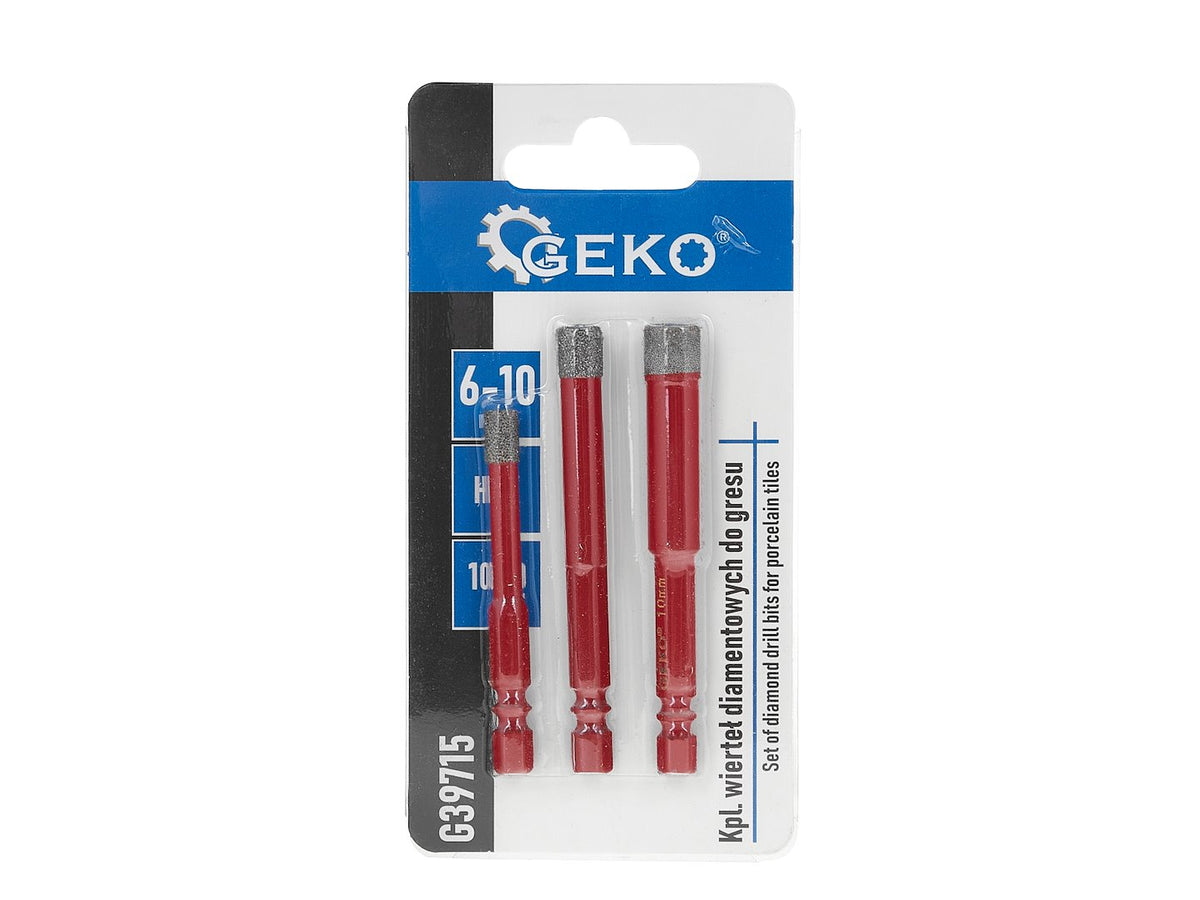 Sada diamantových vrtákov na keramické obklady, gres a dlažbu 6 - 10mm, 3ks