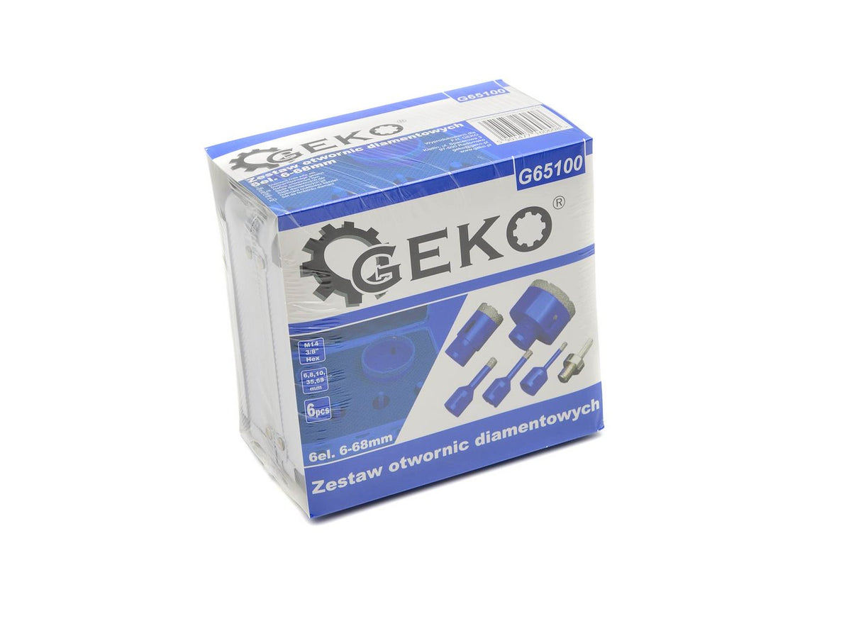 Sada diamantových vykružovacích korunkových vrtákov na dlažbu a keramiku, 6 - 68mm, 6ks, Geko