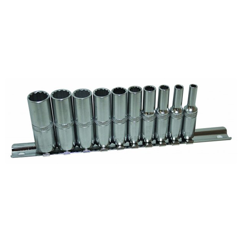 Sada dlhých nástrčných hlavíc - kľúčov 12-hran, 1/4'', 4 -13 mm, 10ks