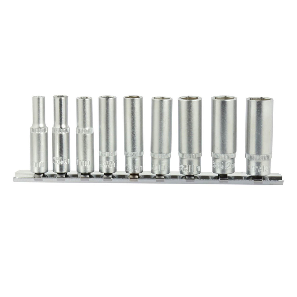 Sada dlhých nástrčných hlavíc - kľúčov, 6-hran, 1/4'', 5 - 13mm, 9ks, Geko