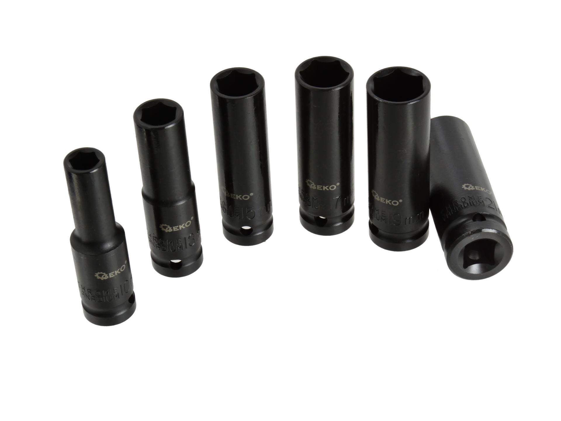 Sada dlhých rázových nástrčných hlavíc - kľúčov 1/2'', 10 - 21mm, 6ks