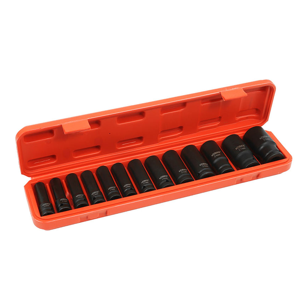 Sada dlhých rázových nástrčných hlavíc - kľúčov, 1/2'', 10 - 32mm, 13ks, Verke
