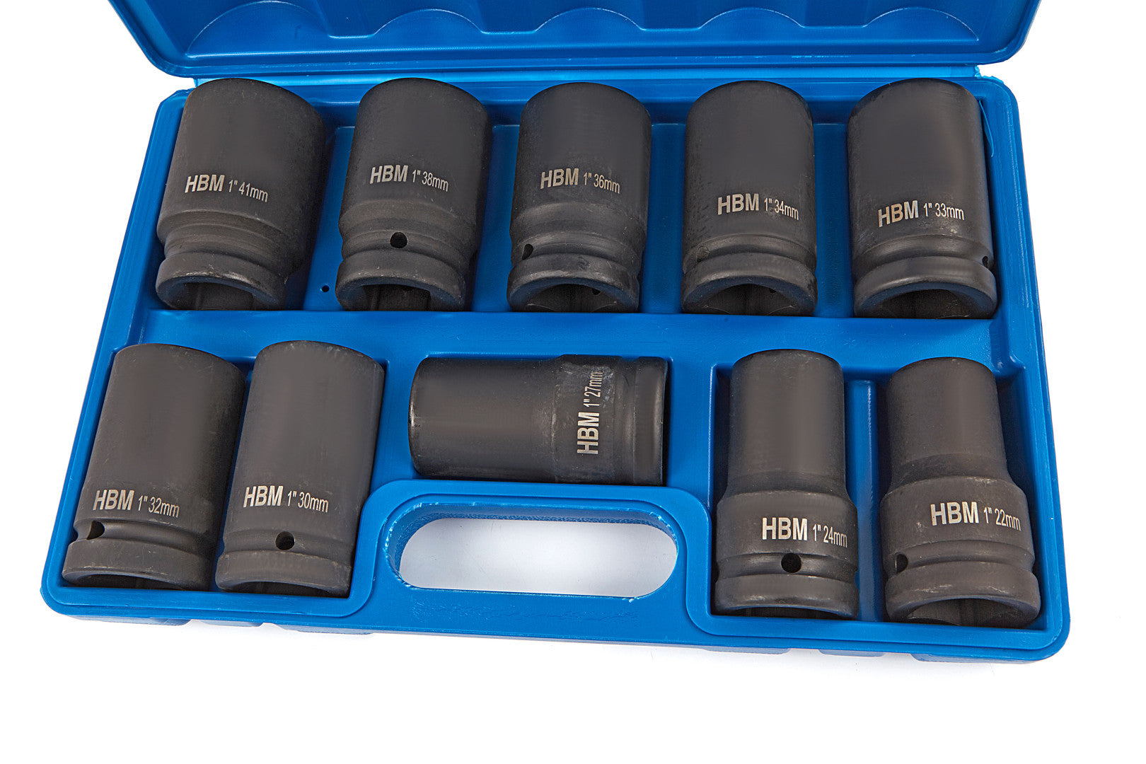 Sada dlhých rázových nástrčných hlavíc - kľúčov 1", 22 - 41mm, 10ks