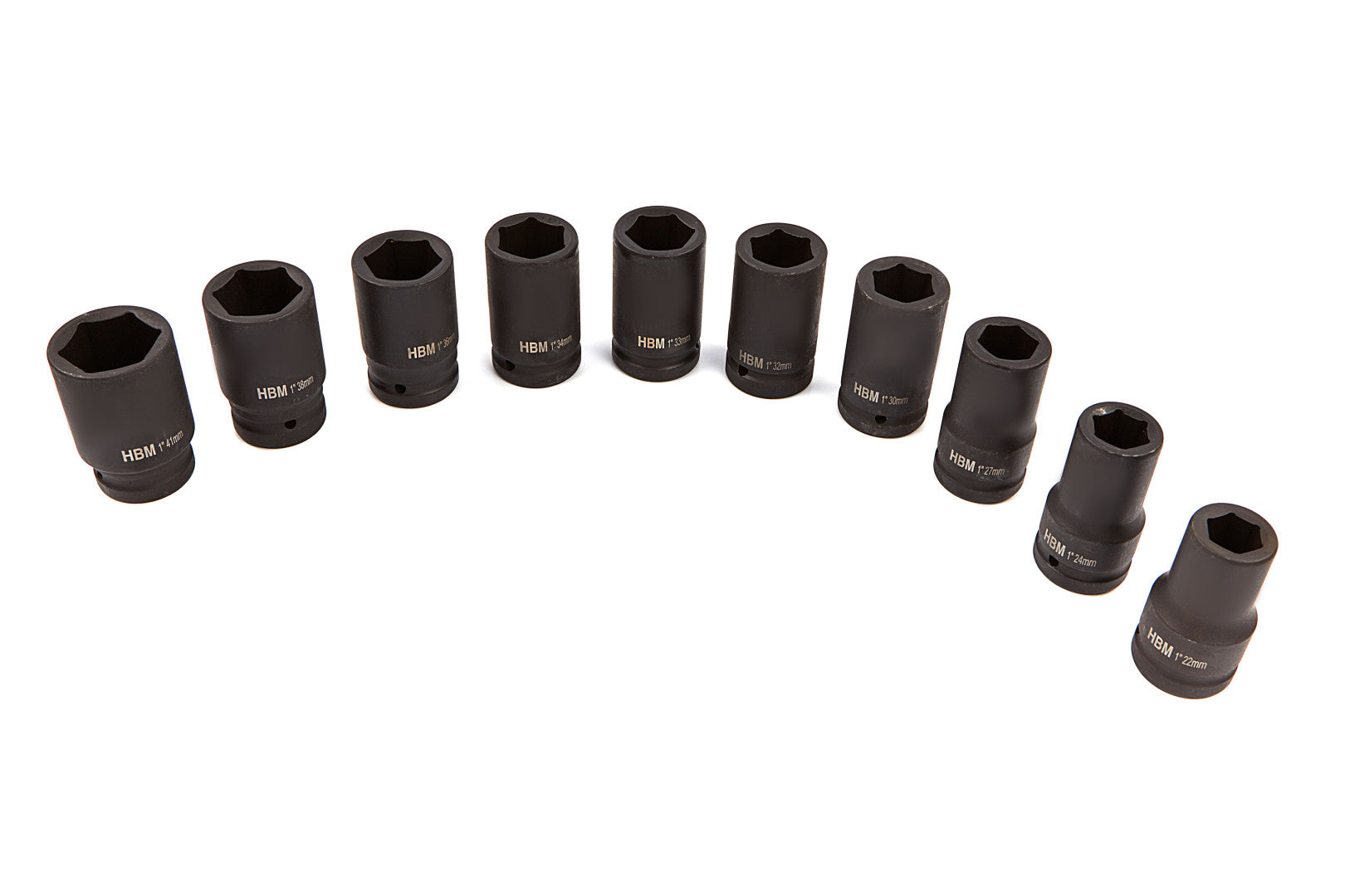 Sada dlhých rázových nástrčných hlavíc - kľúčov 1", 22 - 41mm, 10ks